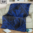 FamilyGater Blanket - Hawaiian Map Kanaka Hibiscus Blue Polynesian Premium Blankets - AH - JRC