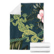 FamilyGater Blanket - Polynesian Hibiscus MoĘťo-Ęťala Premium Blanket - Gecko World AH JR