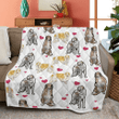 Brozoi Dog Love Quilt Blanket Blanket WN161054
