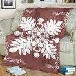 FamilyGater Blanket - Hawaiian Quilt Maui Plant And Hibiscus Premium Blanket - White Coral - AH J8