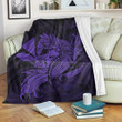 FamilyGater Blanket - Hawaiian Map Hula Girl Hibiscus Kanaka Polynesian Premium Blankets - Purple - AH - J4C