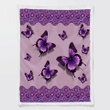 Butterfly Vintage Mandala Sky Purple Sherpa Blanket W2609232