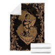 FamilyGater Blanket - Hawaii Anchor Hibiscus Flower Vintage Premium Blankets - AH - Gold - J5C