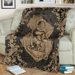 FamilyGater Blanket - Hawaii Anchor Hibiscus Flower Vintage Premium Blankets - AH - Gold - J5C