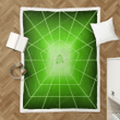 Green Pentagon Dark - Retro Yet Futuristic Sherpa Fleece Blanket