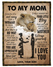 Mother's Day To My Mom I Love You - Lioness Fleece Blanket