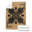FamilyGater Blanket - Hawaiian Quilt Maui Plant And Hibiscus Premium Blanket - Black Gold - AH J8