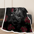 Dragon and Roses Sherpa Blanket W260982