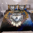 Indian Chief Wolf Headdress 3D Customize Bedding Set Duvet Cover SetBedroom Set Bedlinen