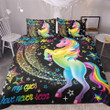 Rainbow Unicorn Withparklingtars 3D Customize Bedding Set Duvet Cover SetBedroom Set Bedlinen