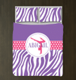 Zebra Print Gymnastics Bedding Set | Duvet Cover and Shams | Amethyst Purple and Bubble Gum Pink | Choose ANY Colors