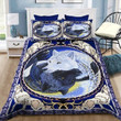Yin Yang Wolves Navy Pearl Shade Cotton Bed Sheets Spread Comforter Duvet Cover Bedding Sets