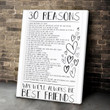 30 Reasons Why Were Best Friend Canvas Gifts For Best Friends Christmas Gift Ideas