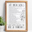 30 Reasons Why Were Best Friend Canvas Gifts For Best Friends Christmas Gift Ideas
