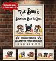 Personalized Backyard Bar & Grill Dog And Cat Canvas