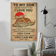 (Xh327) Customizable Tiger Hanging Canvas – Dad To Son- I Love You.