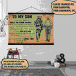 (Xh324) Customizable Soldier Hanging Canvas – Dad To Son- Love You.