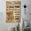 (Xh323) Customizable Tiger Hanging Canvas – Dad To Son- I Love You.