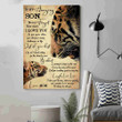 (Xh309) Customizable Tiger Hanging Canvas – Mom To Son- Never Forget.