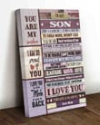 (Pt95) Customizable Family Canvas Full Frame- Mom To Son – Moon And Back.