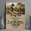 To My Son Canvas From Dad - Dad And Son Wolves Wall Art Printed Canvas - Gift To Son From Dad
