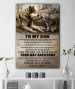 (Lp218) Customizable Wolf Canvas Full Frame – Dad To Son – Your Way Back Home.