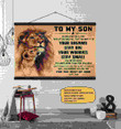 (Lp196) Customizable Lion Hanging Canvas – Dad To Son – Your Dreams Stay Big.