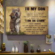 (Lp164) Customizable Wolf Canvas – Dad To Son- I Am The Storm.