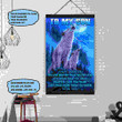 (Lp149) Customizable Wolf Canvas – Dad To Son – Always Remember.