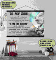 (Lp145) Customizable Wolf Canvas – Dad To Son- I Am The Storm.