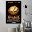 (Lp144) Customizable Baseball Canvas – Dad To Son- Run The Bases.