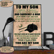 (Lp126) Customizable Baseball Canvas – Dad To Son- Your Are My Son.