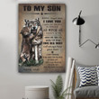 (Ll62) Customizable Wolf Canvas - Dad To Son- I Love You