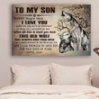 (Ll59) Customizable Wolf Canvas - Dad To Son- I Love You