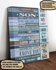 (Lhlc5) Customizable Family Canvas Full Frame-Mom To Son- Laugh-Love-Live.