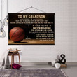 (Cv634) Basketball Hanging Canvas - Grandma To Grandson Never Lose