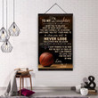 (Cv619) Basketball Hanging Canvas - Dad Daughter Never Lose