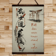 (Cv363) Samurai Hanging Canvas - Fall Down Seven Times.