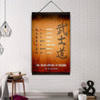 (Cv32) Samurai Hanging Canvas - The Seven Virtues Of Bushido.
