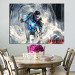 1 Panel Iron Man Fights Under Rain Wall Art Canvas