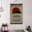 (A84) Spartan Hanging Canvas - Dad To Son - I Love You.