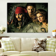1 Panel Jack Sparrow Elizabeth Swann And Orlando Bloom Wall Art Canvas