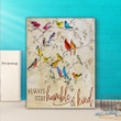 Birds Canvas Picture – Colorful And Beautiful Birds On The Tree Matte Canvas - Quote Gift Ideas For Bird Lovers