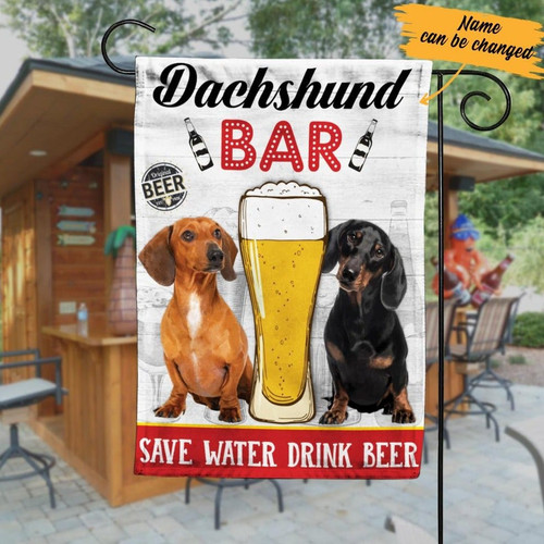 Personalized Dachshund Dog Beer Bar Flag AG193 67O57