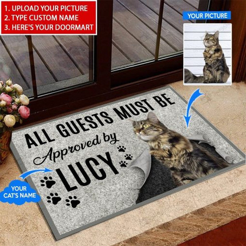 Catall Guests Must Be Personalized Custom Name Doormat