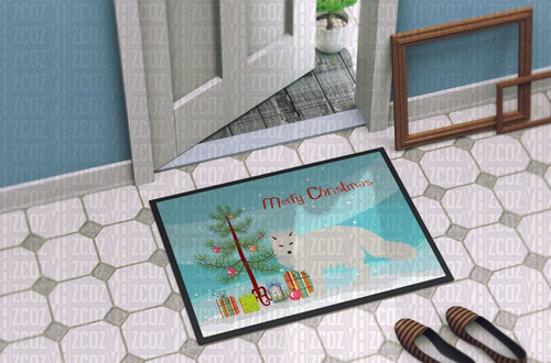 White Arctic Fox Christmas CL21110370MDD Doormat