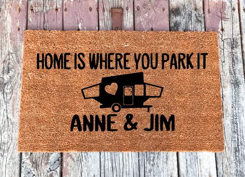 Wozoro Doormat Camping Personalized Home Is Where You Park It Size 18 x 30, 24 x 36, 36 x 60 inch