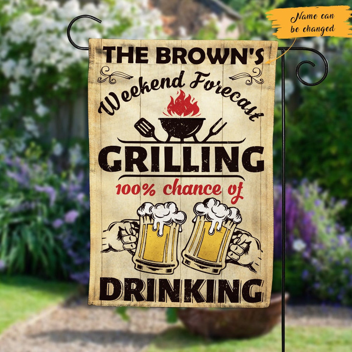 Personalized Backyard Grilling & Beer Gardening Flag AG111 95O47