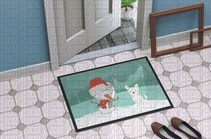 Westie Terrier Snowman Christmas CL22110860MDD Doormat