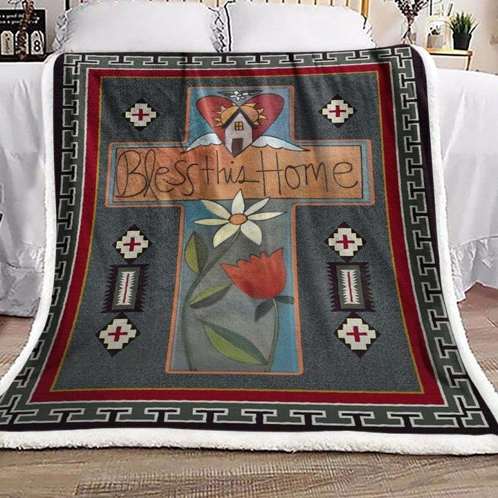 Saint Cross Bless This Home Hn1910189F Sherpa Fleece Blanket
